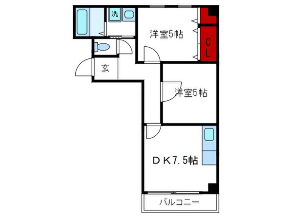 アルカデイア三宮の物件間取画像